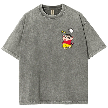 Crayon Shin-chan | Unisex Fit Washed T-Shirt 2601017546