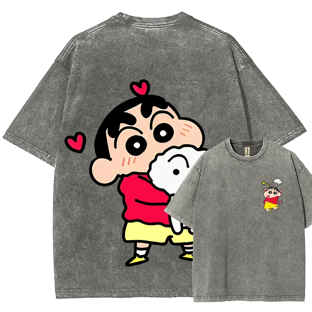 Crayon Shin-chan | Unisex Fit Washed T-Shirt 2601017546