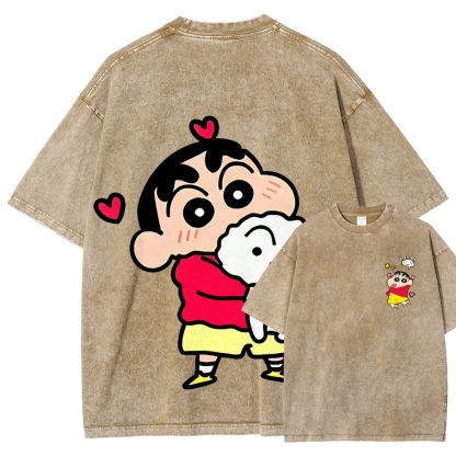 Crayon Shin-chan | Unisex Fit Washed T-Shirt 2601017546