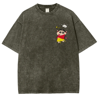 Crayon Shin-chan | Unisex Fit Washed T-Shirt 2601017546