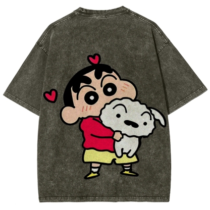 Crayon Shin-chan | Unisex Fit Washed T-Shirt 2601017546
