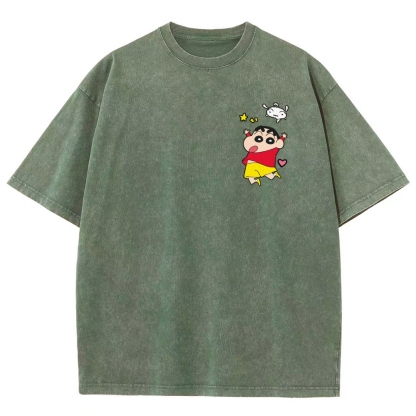 Crayon Shin-chan | Unisex Fit Washed T-Shirt 2601017546