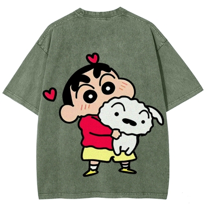 Crayon Shin-chan | Unisex Fit Washed T-Shirt 2601017546