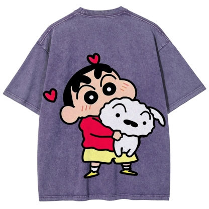 Crayon Shin-chan | Unisex Fit Washed T-Shirt 2601017546