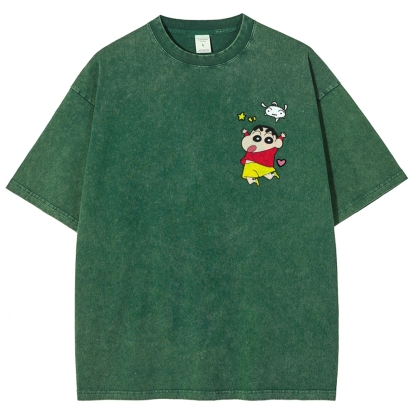 Crayon Shin-chan | Unisex Fit Washed T-Shirt 2601017546