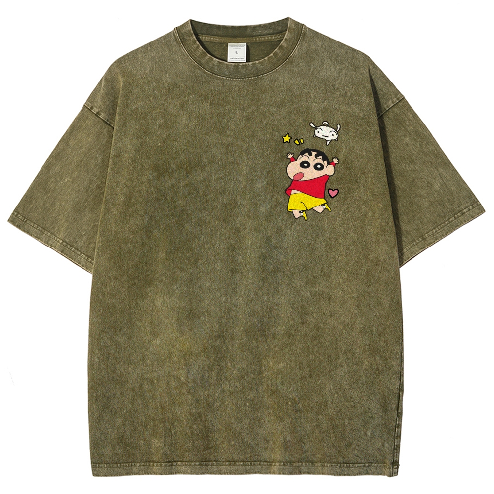 Crayon Shin-chan | Unisex Fit Washed T-Shirt 2601017546