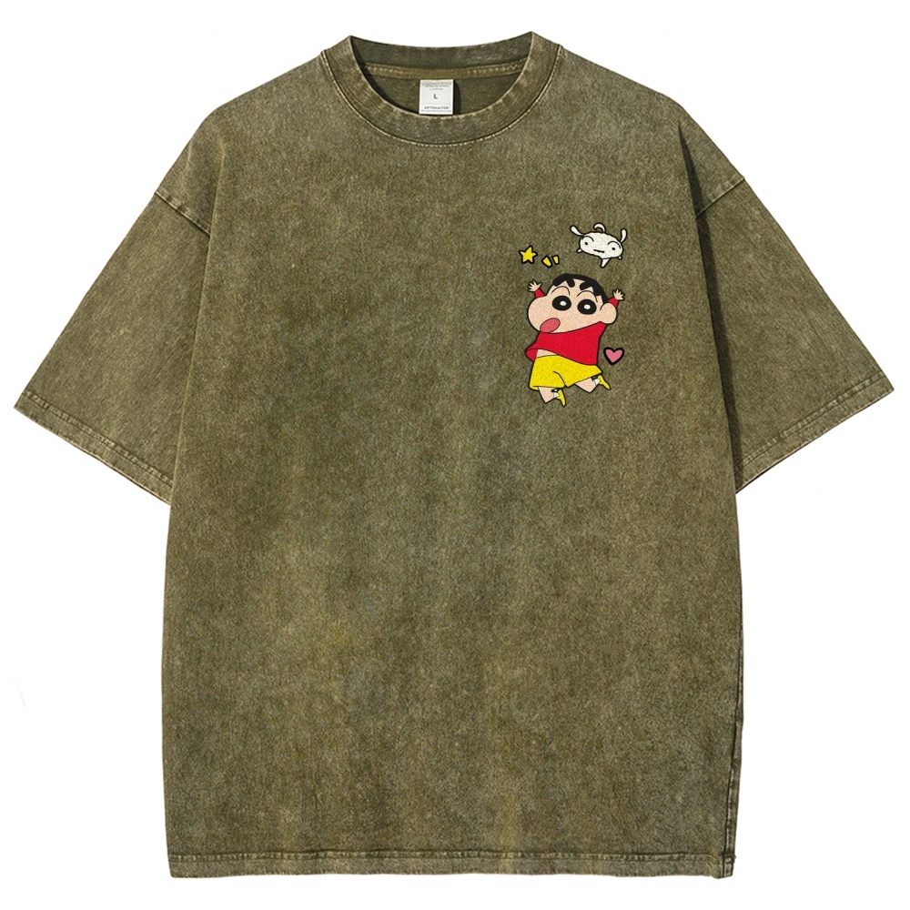 Crayon Shin-chan | Unisex Fit Washed T-Shirt 2601017546