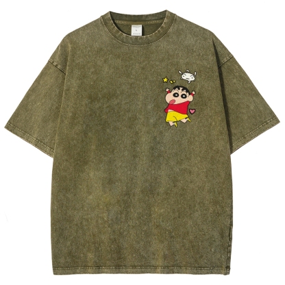 Crayon Shin-chan | Unisex Fit Washed T-Shirt 2601017546
