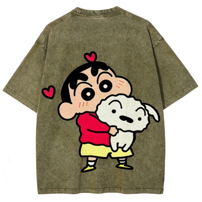 Crayon Shin-chan | Unisex Fit Washed T-Shirt 2601017546