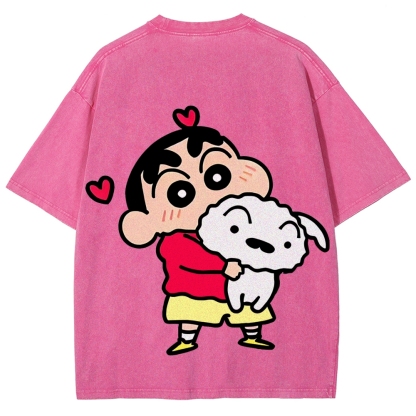 Crayon Shin-chan | Unisex Fit Washed T-Shirt 2601017546