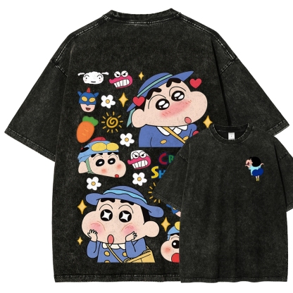 Crayon Shin-chan | Unisex Fit Washed T-Shirt 2601017554