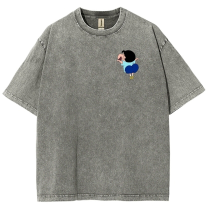 Crayon Shin-chan | Unisex Fit Washed T-Shirt 2601017554