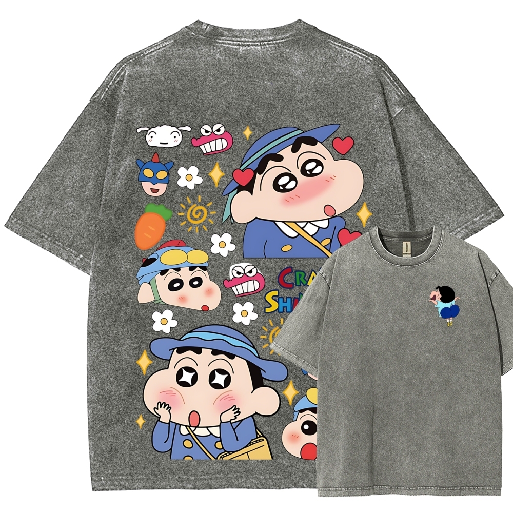 Crayon Shin-chan | Unisex Fit Washed T-Shirt 2601017554