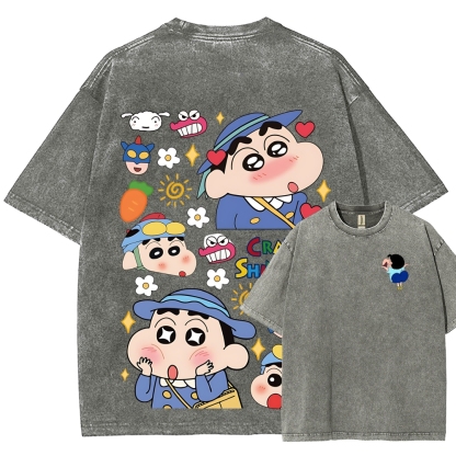 Crayon Shin-chan | Unisex Fit Washed T-Shirt 2601017554