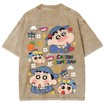 Crayon Shin-chan | Unisex Fit Washed T-Shirt 2601017554