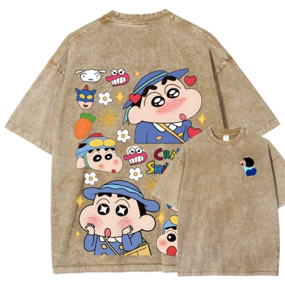 Crayon Shin-chan | Unisex Fit Washed T-Shirt 2601017554
