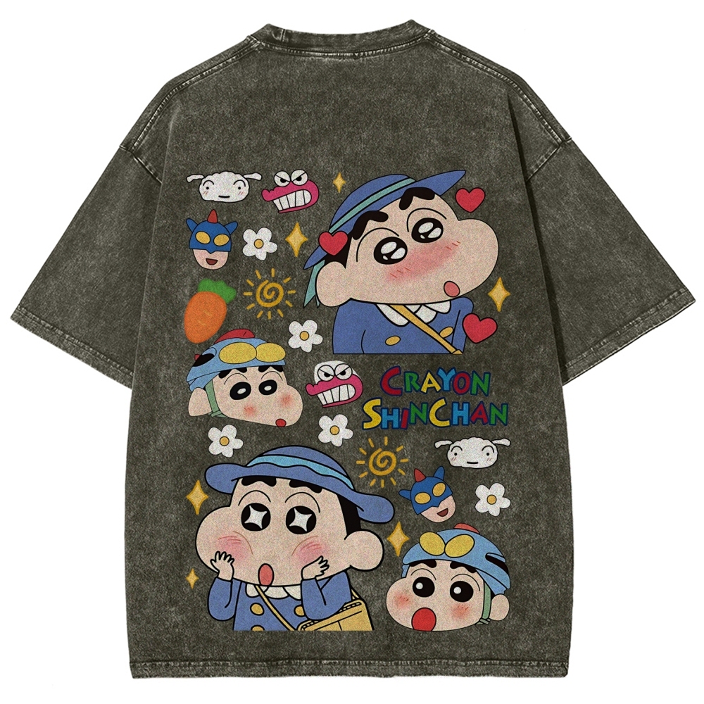 Crayon Shin-chan | Unisex Fit Washed T-Shirt 2601017554