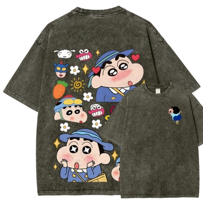 Crayon Shin-chan | Unisex Fit Washed T-Shirt 2601017554