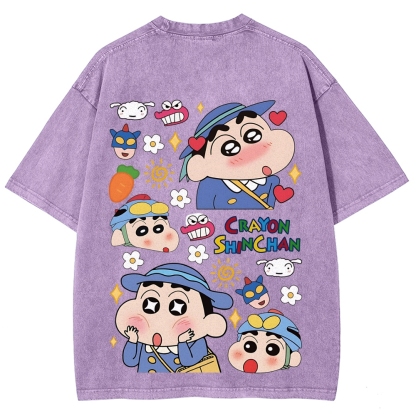 Crayon Shin-chan | Unisex Fit Washed T-Shirt 2601017554