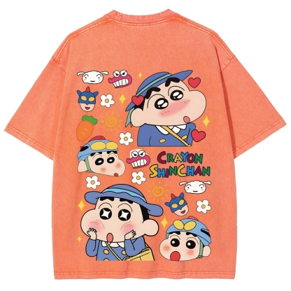 Crayon Shin-chan | Unisex Fit Washed T-Shirt 2601017554