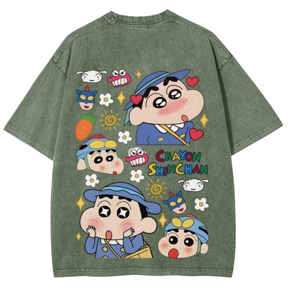 Crayon Shin-chan | Unisex Fit Washed T-Shirt 2601017554