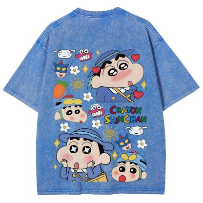 Crayon Shin-chan | Unisex Fit Washed T-Shirt 2601017554