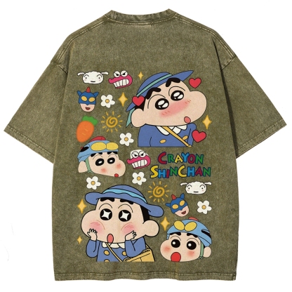 Crayon Shin-chan | Unisex Fit Washed T-Shirt 2601017554
