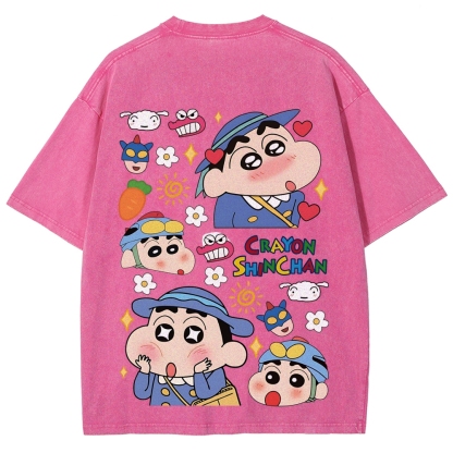 Crayon Shin-chan | Unisex Fit Washed T-Shirt 2601017554