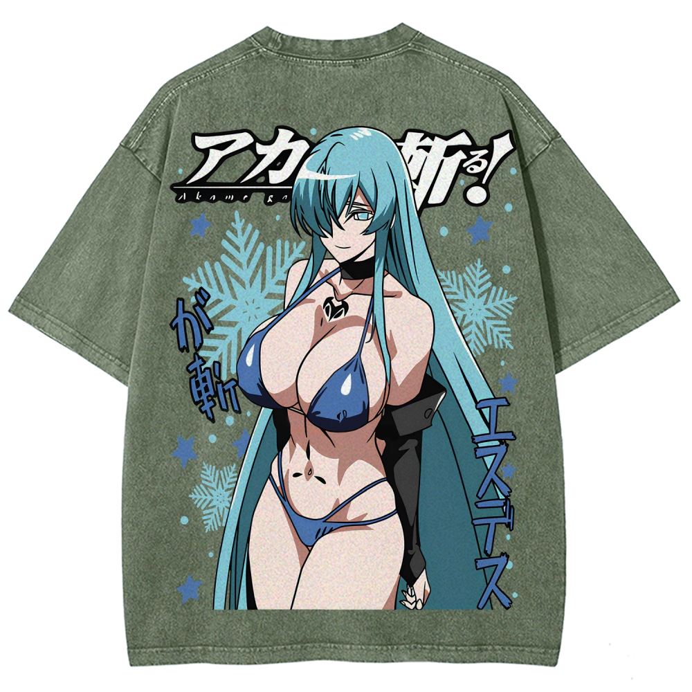 Akame Ga Kill Esdesu | Unisex Fit Washed T-Shirt