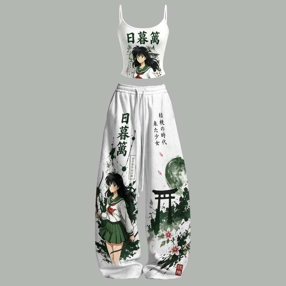 Inuyasha Top & Elasticated Trousers Two-Piece Set