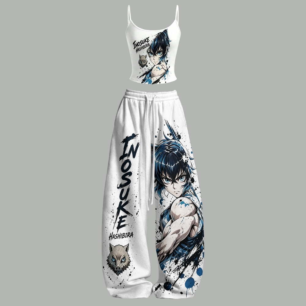 Demon Slayer Top & Elasticated Trousers Two-Piece Set