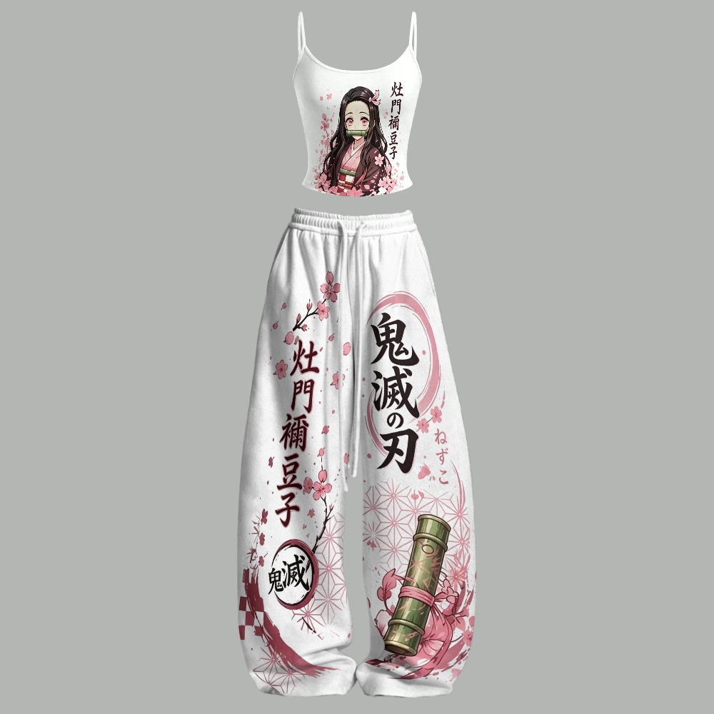 Demon Slayer Top & Elasticated Trousers Two-Piece Set