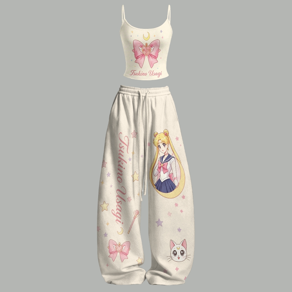 Sailor Moon Top & Elasticated Trousers Two-Piece Set
