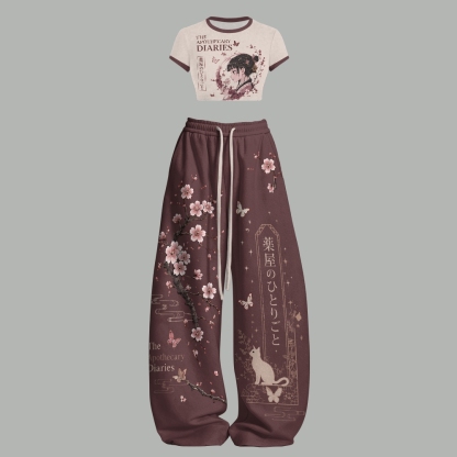 The Apothecary Diaries Women T-Shirt  & Elasticated Trousers Two-Piece Set