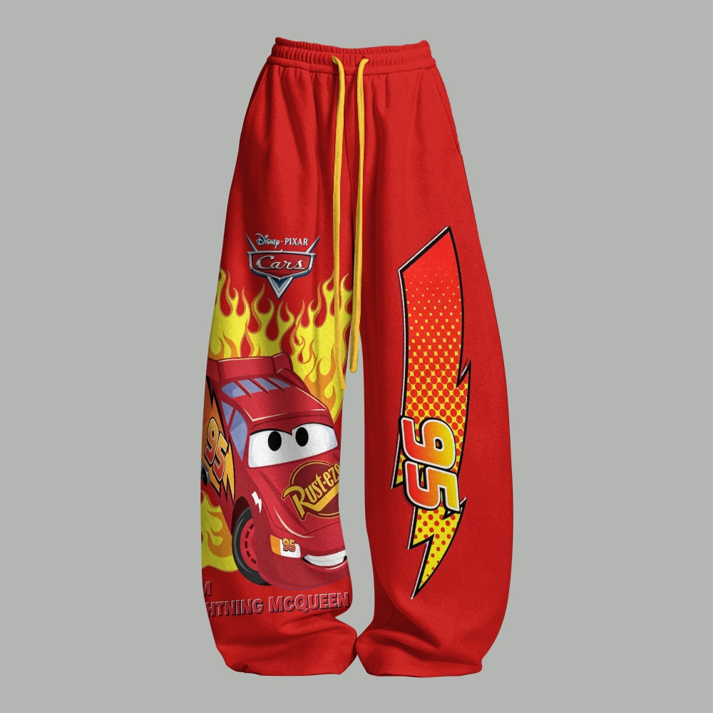 Pixar Cars Lightning McQueen Racing Women T-Shirt  & Elasticated Trousers Two-Piece Set