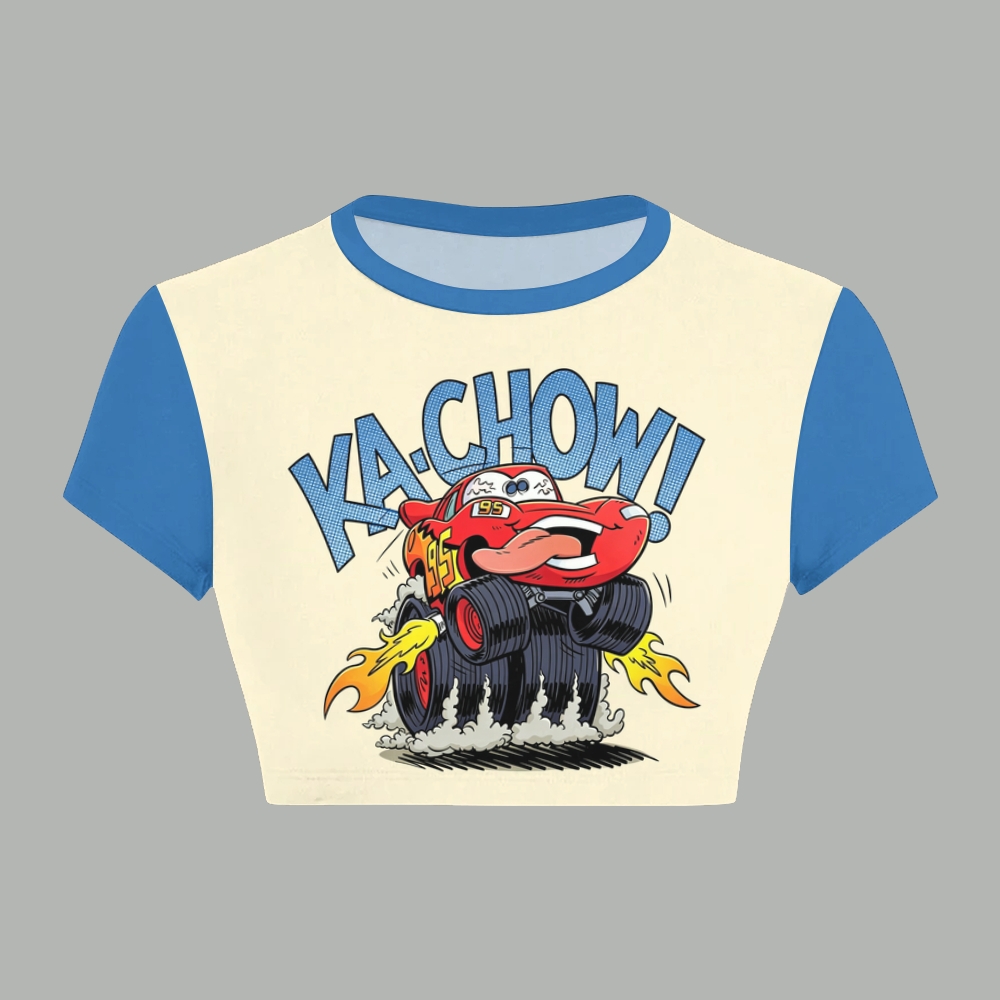 Pixar Cars Lightning McQueen Racing Women T-Shirt  & Elasticated Trousers Two-Piece Set