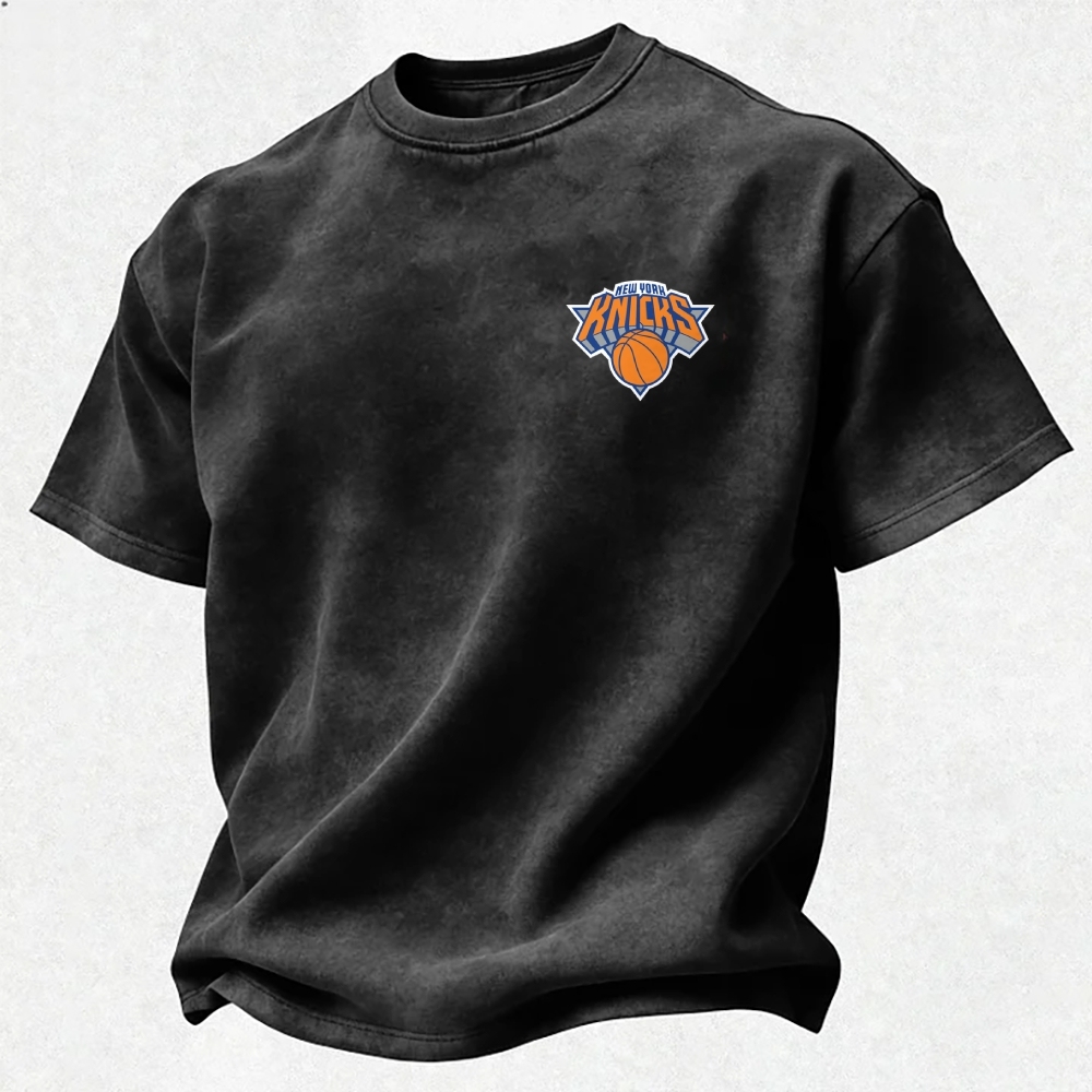 New York Knicks Printed Unisex Pure Cotton Washed T-Shirt