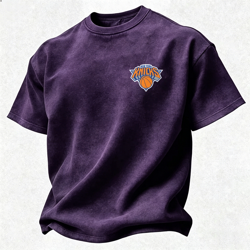New York Knicks Printed Unisex Pure Cotton Washed T-Shirt
