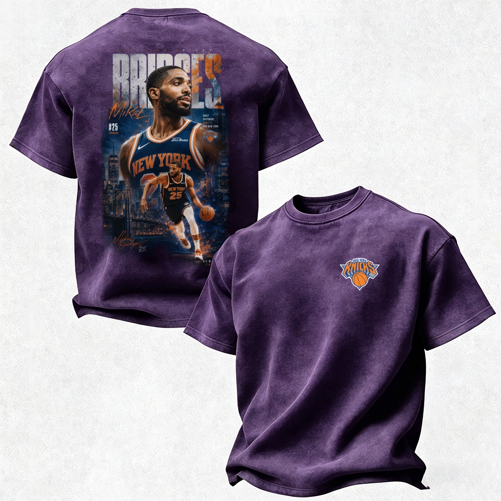 New York Knicks Printed Unisex Pure Cotton Washed T-Shirt 2606009050