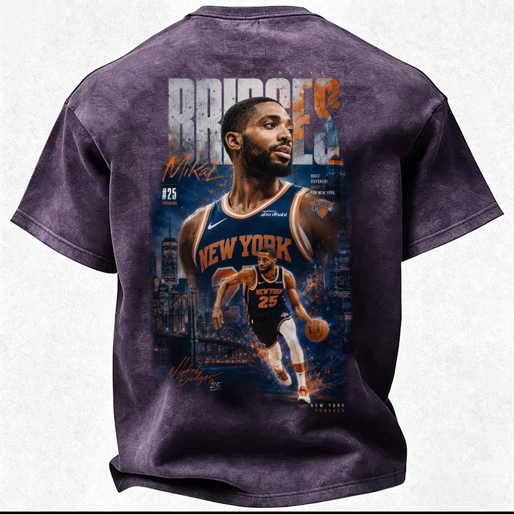 New York Knicks Printed Unisex Pure Cotton Washed T-Shirt 2606009050