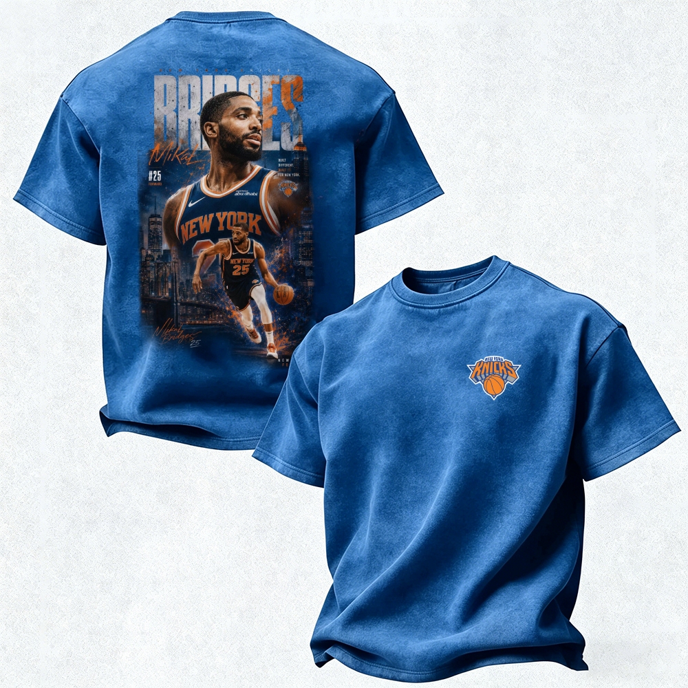 New York Knicks Printed Unisex Pure Cotton Washed T-Shirt 2606009050