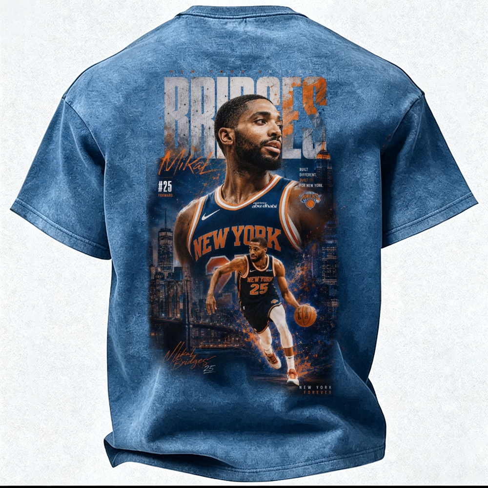 New York Knicks Printed Unisex Pure Cotton Washed T-Shirt 2606009050