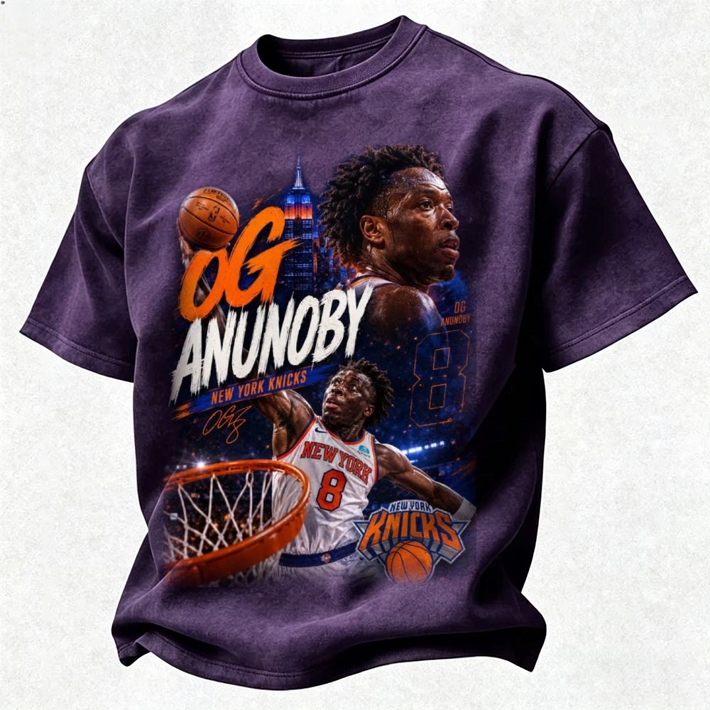 New York Knicks Printed Unisex Pure Cotton Washed T-Shirt 2606009052