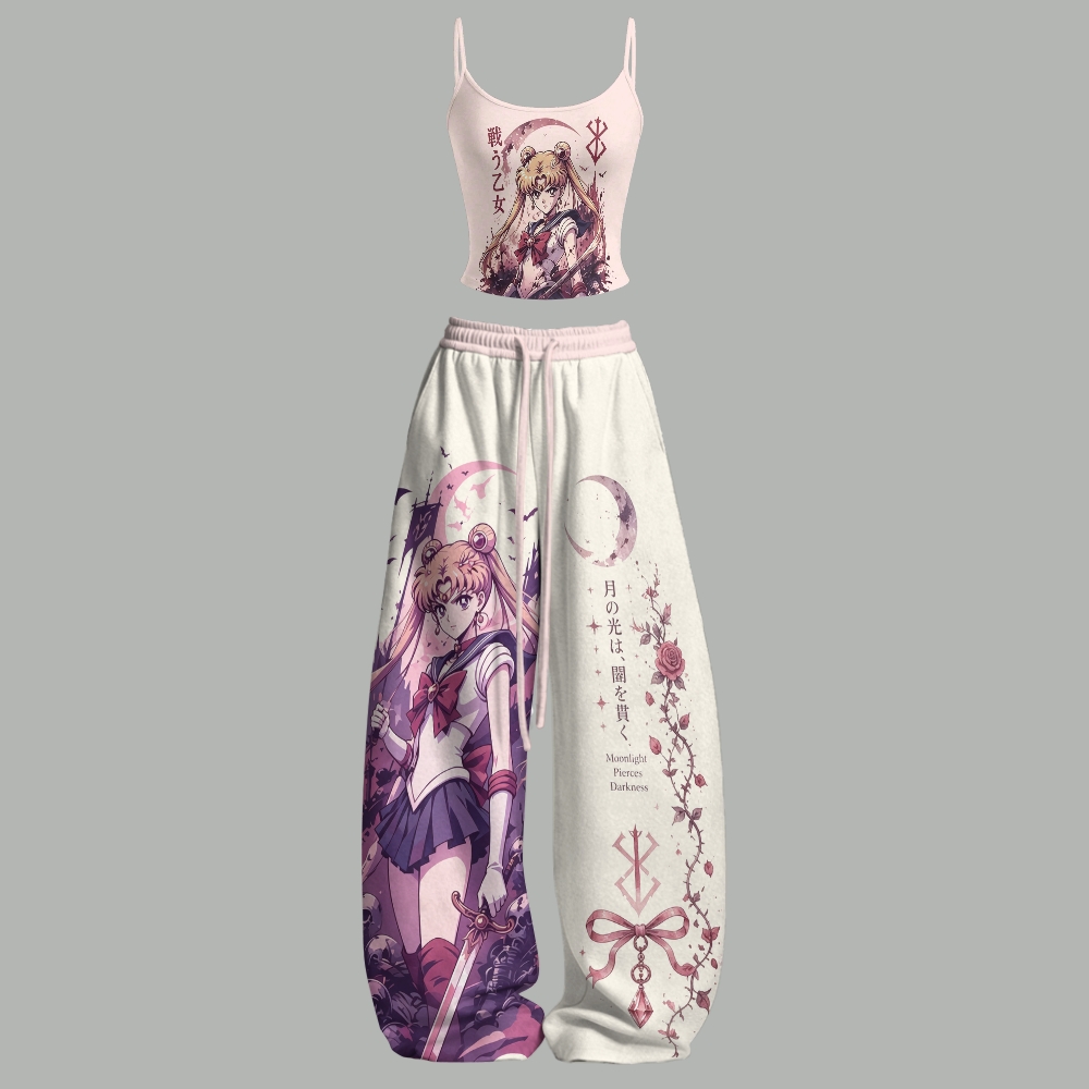 Sailor Moon Top & Elasticated Trousers Two-Piece Set
