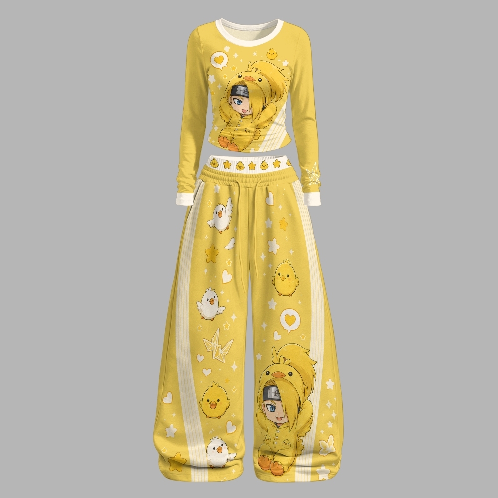 Naruto Long-Sleeved Double-Layer Stretch Pants Set