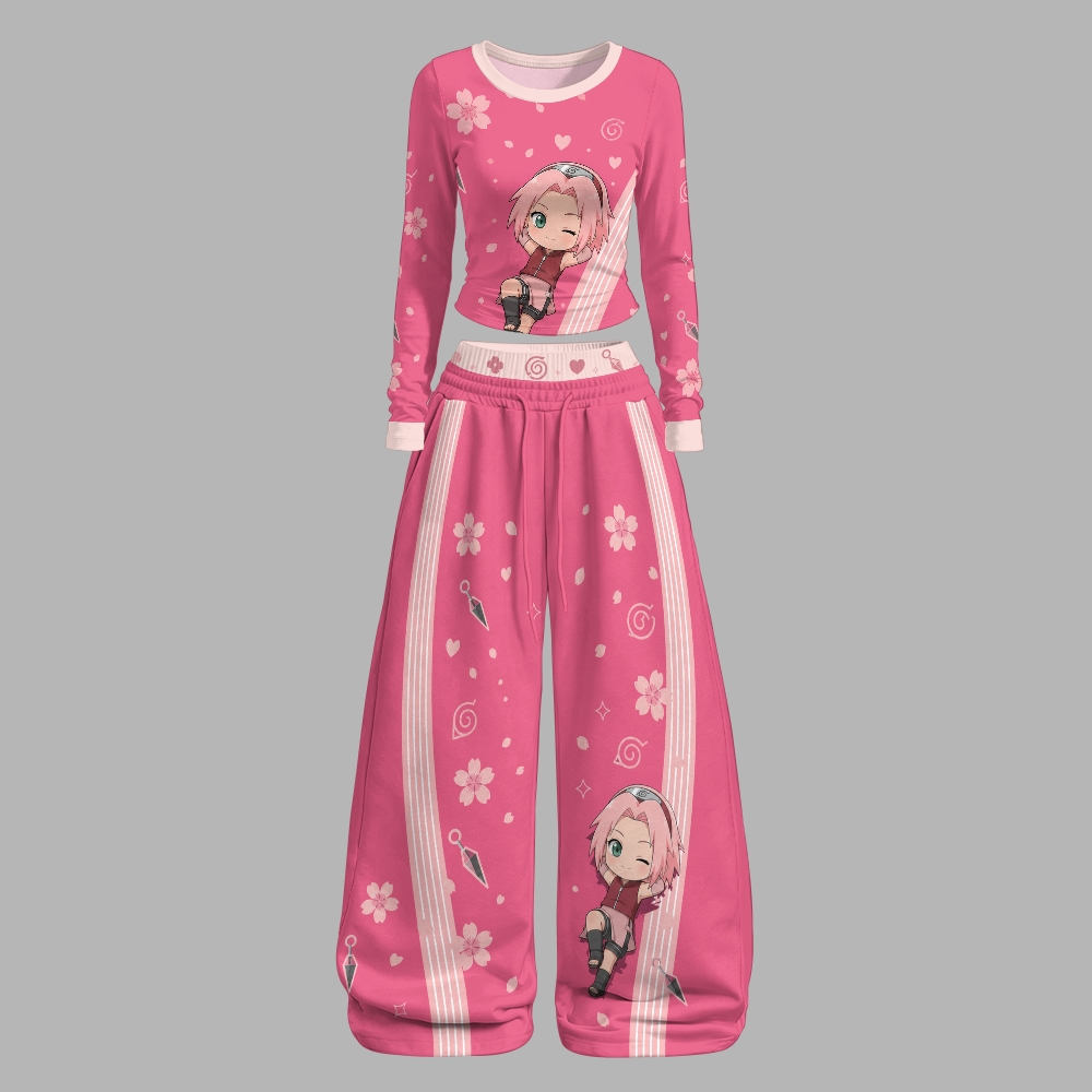 Long-Sleeved Double-Layer Stretch Pants Set