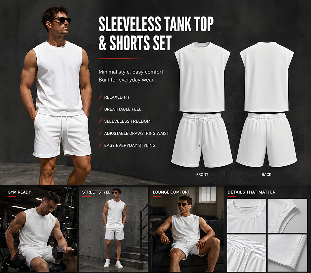 Dragon Ball Piccolo Sleeveless Tank Top & Shorts Two-Piece Streetwear Set