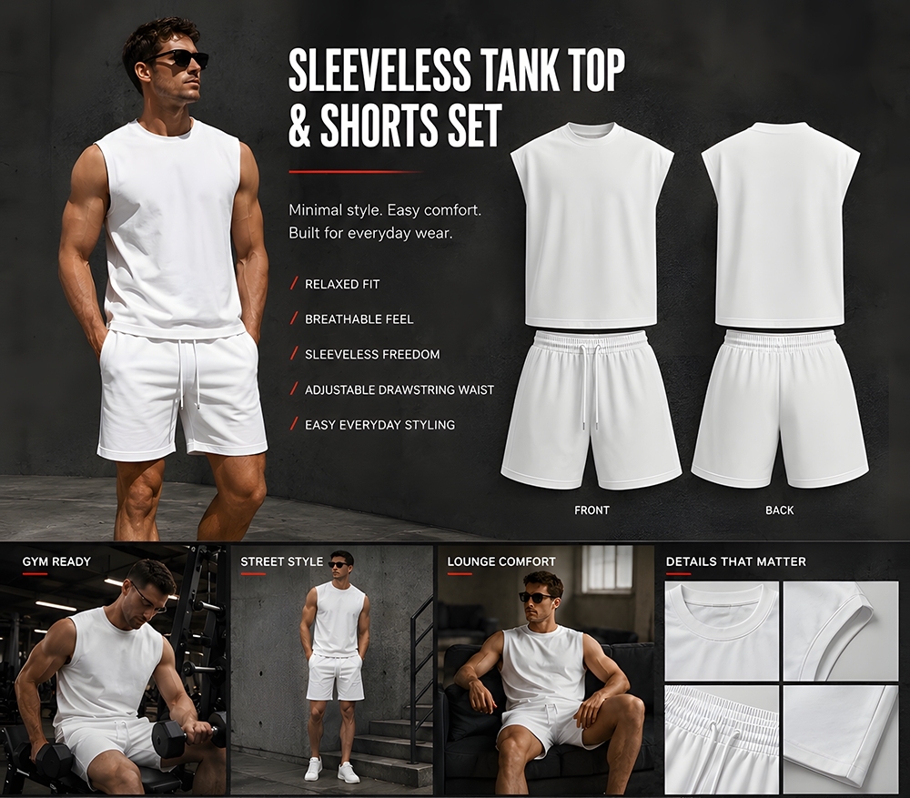 Dragon Ball Piccolo Sleeveless Tank Top & Shorts Two-Piece Streetwear Set