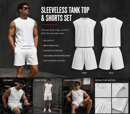 Dragon Ball Piccolo Sleeveless Tank Top & Shorts Two-Piece Streetwear Set