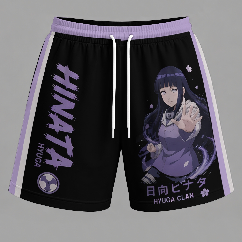 Naruto Hyuuga Hinata Sleeveless Tank Top & Shorts Two-Piece Streetwear Set